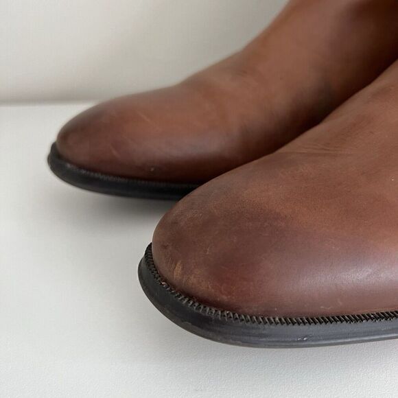 Florsheim Men's Beat Plain Toe Gore Chelsea Boots Size 8 Cognac Brown Leather - Picture 10 of 13